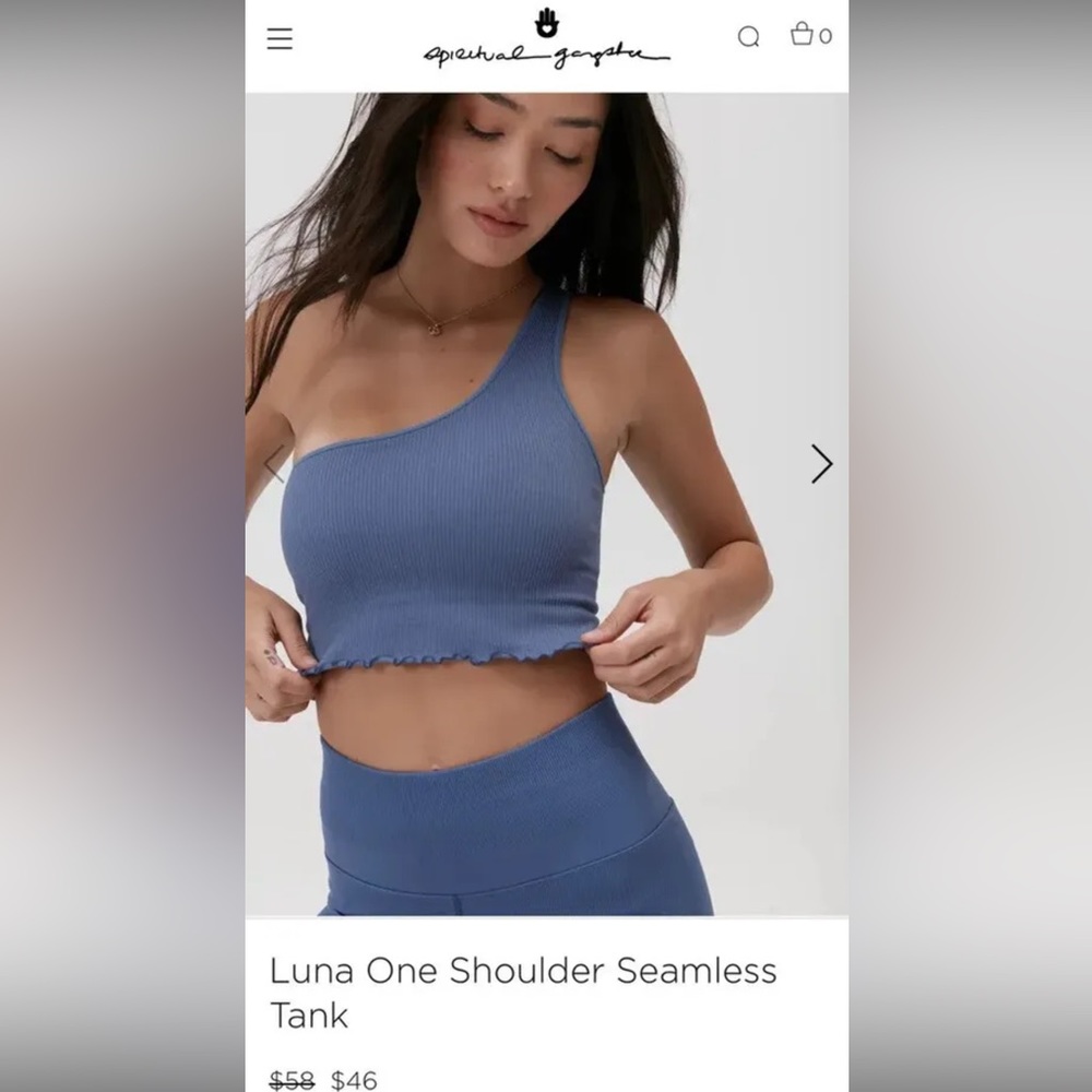 Spiritual Gansta Luna One Shoulder Seamless Tank. Authentic!!!